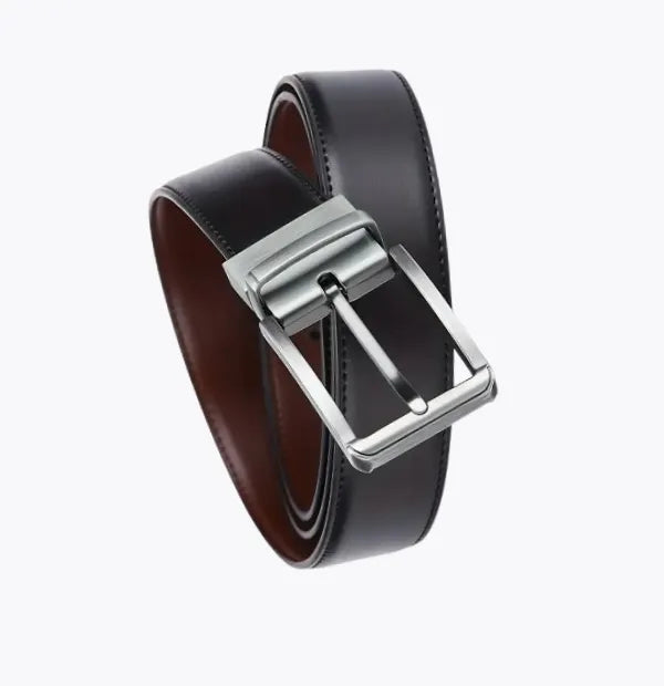 Men's Dress Belt Reversible 1.25" Wide Rotated Buckle