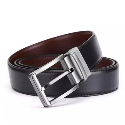 Men's Dress Belt Reversible 1.25" Wide Rotated Buckle
